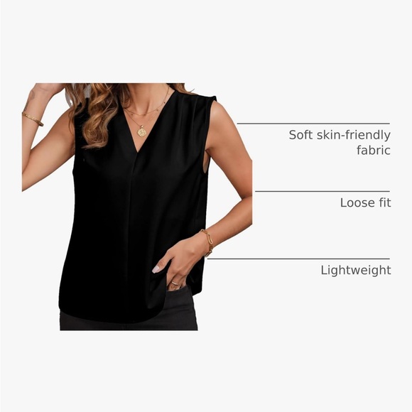 Black sleeveless top. Medium - Picture 4 of 7